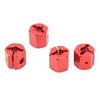 4PCS 12mm Hex Adapter Aluminum Alloy 12mm Wheel Hex Hub Drive Adapters for Axial SCX10 90046 for D90 1 10 RC Car Red