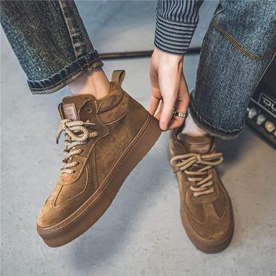 Britischer Stil Board Schuhe Herren neue Herbst- und Winter-Retro-High-Top-Schuhe Sport- und Freizeitschuhe Stiefeletten Mid-Top-Arbeitsschuhe Herrenschuhe
