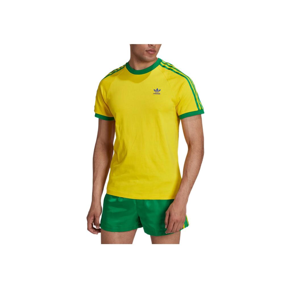 adidas 3-Stripes Tee Team Yellow/Team Green/Bold Blue Men Streetwear HK7422