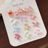 50Pcs Minimalist Mini Ties Resin Nail Charms 3D Solid Color Sweet Bowknots Nail Art Decorations For Diy Hairpin Nail Designs Diy