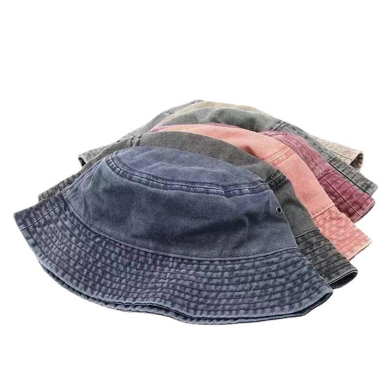 Retro Harbour Style Washed Cowboy Fisherman Hat Fashion Breathable Solid Color