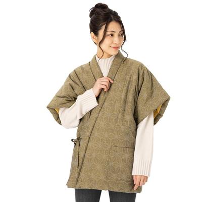 Watanosato Vyrobeno v Japonsku Kurume Dobby Tkanina Hanten Velikost odpovídá Konopný List (Watano Sato) Ženy (Jeden Vše, Žlutá)