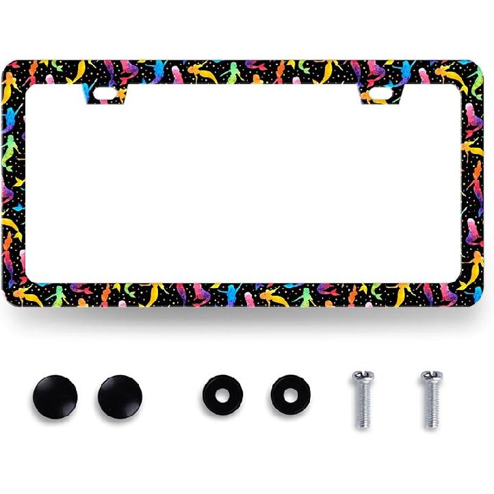 Funny License Plate Frame What‘S Your Favorite Scary Movie License Plate Holder Stainless Steel Auto Parts Blood License Plate Decoration For Men