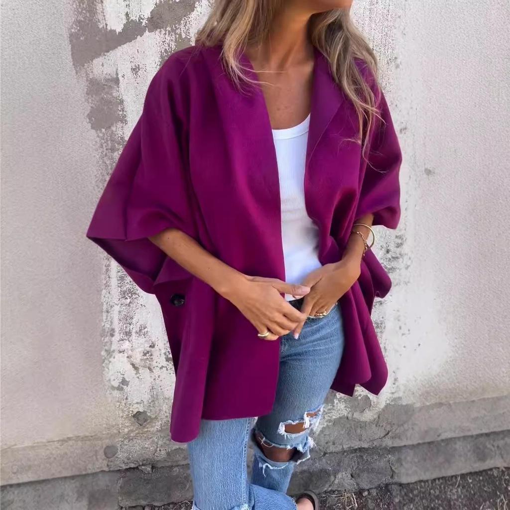 2024 Women's Autumn/Winter Lapel Cape Coat
