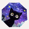 1pc "Starry Night Cat" Automatic Open 8-Rib Windproof Umbrella, Travel & Commuting, Suitable for All Seasons