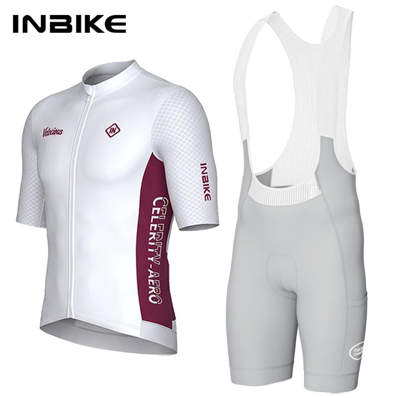 Men's Cycling Jersey Set Road Bike Shorts Sleeves Jersey with Pokcets Bib Shorts with Padded MTB Cycling Clothing for Men
