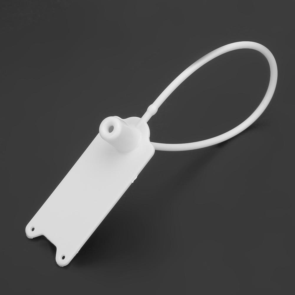 100Pcs 195mm Disposable Cable Anti Theft Self Locking Tie for Clothes Suitcase Shoes Bag Label (White )