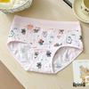 Antibacterial Pure Cotton Bear Print Girls' Mid-Waist Underwear - Sweet, Cute, and Comfortable.