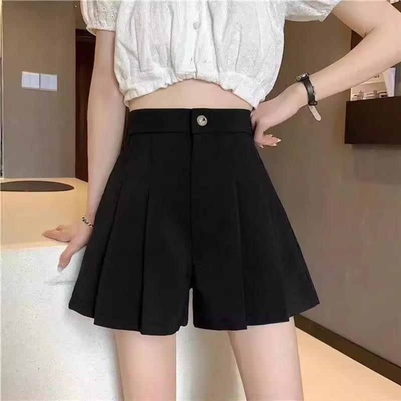 

2024 Trendy Plus Size Women s High Waist Pleated Shorts XL [Recommended 119-130 lbs]