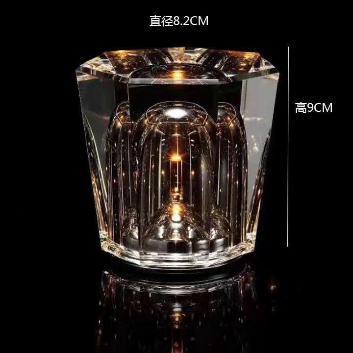 Diamond-shaped Rechargeable Night Light Crystal Atmosphere Table Lamp  for Bedroom Living Room Bar Bedside Party Decor Lighting