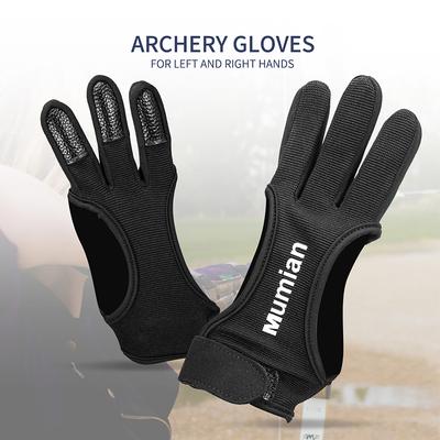 1PC Archery Gloves Shooting Hunting Leather Three Finger Protector Archery Protective Gear
