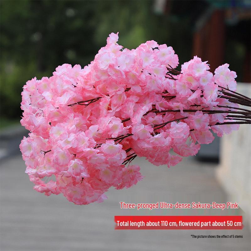 Artificial Cherry and Peach Blossom Branches for Indoor/Outdoor Decoration, Wedding Decor, Pear Flowers, Faux Silk Ceiling Rattan