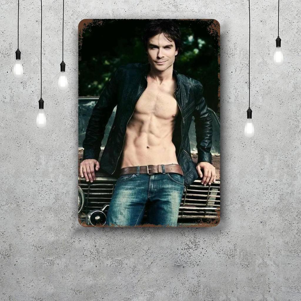 Damon Salvatore Decor Poster Vintage Tin Sign Metal Sign Decorative Plaque for Pub Bar Man Cave Club Wall Decoration