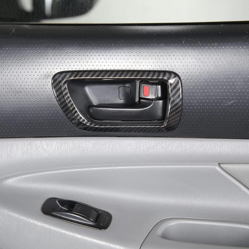 ABS Inner Car Look Interior Door Handle Panel Cover Trim for Toyota Tacoma 2011 2012 2013 2014 2015 (Carbon Fiber)