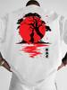 Printed Tshirt For Unisex New Summer Fashion Japanese Ronin Samurai Red Sun Printed Tee Machine Washable S2xl