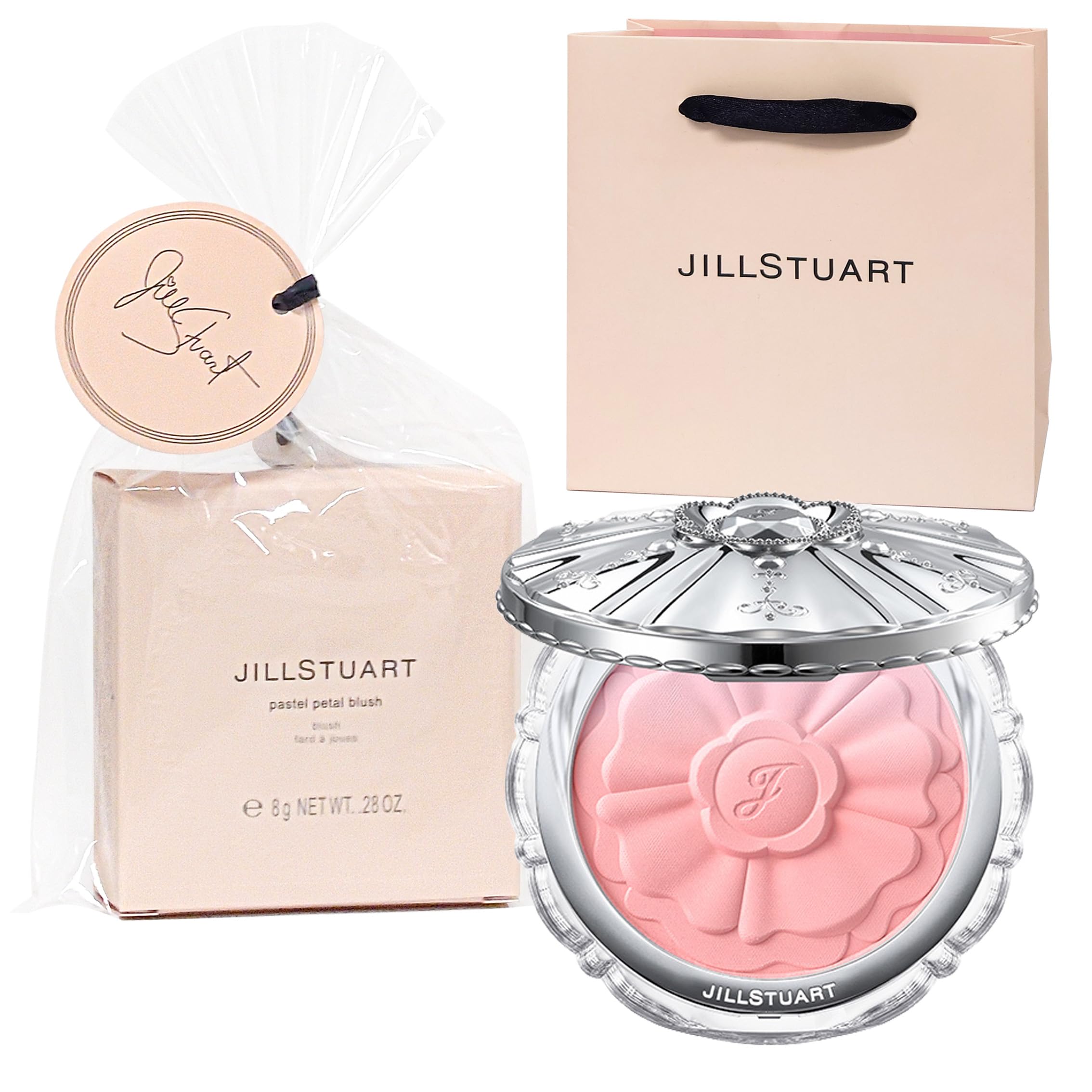 Упаковка JILL STUART Румяна Pastel Petal Baby Cheek Ко дню рождения Сумка-шоппер в комплекте [Доступен подарок] (#02 Тюльпан) 8 г, Косметика, Подарок,