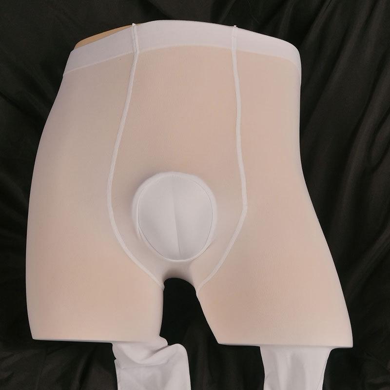 Men Crossdresser Pantyhose Sissy Lingerie Hiding Gaff Leggings Socks Transgender Tights Stocking Pseudo-Girl Invisible Pantyhose