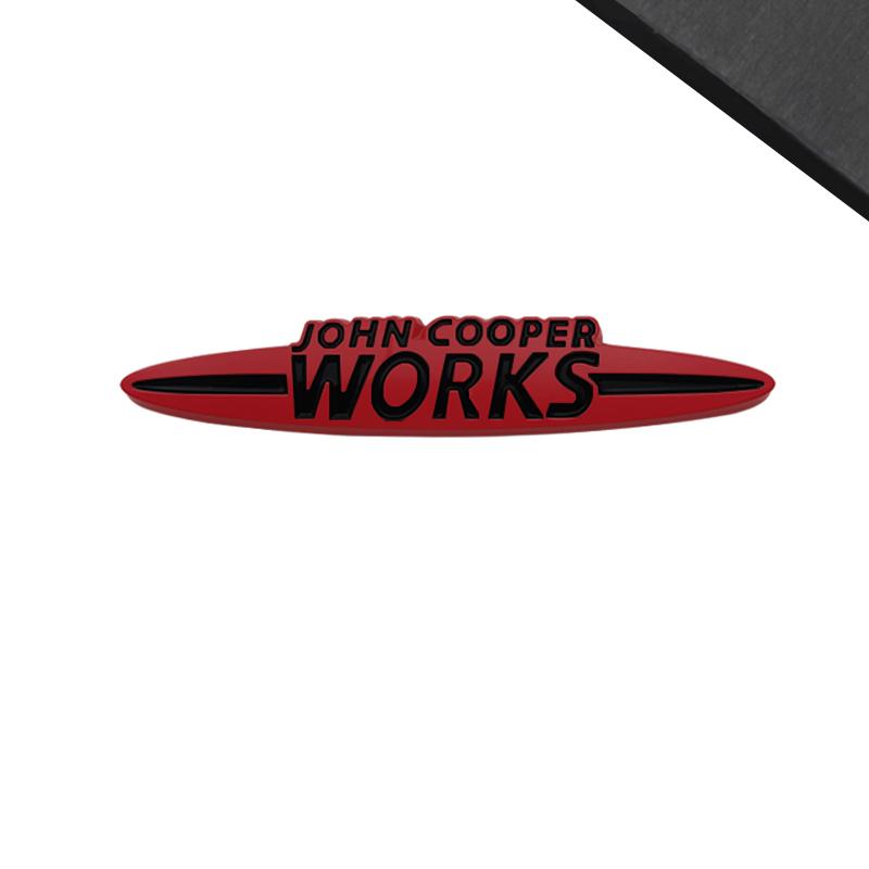 Emblema Nero JCW Styling Auto Adesivo 3D Metallo Griglia Cofano Anteriore Badge Per MINI Cooper S R55 R56 F54 F56 F55 F60 Decorazione Carrozzeria