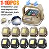 1-10PCS COB LED Work Light With Magnetic Base 180 ° Adjustable Angles Inspection Lamp Waterproof Outdoor Emergency Flashlights