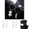 Elegant Asymmetrical Pearl Earrings For Women Stylish Geometric Design Alloy