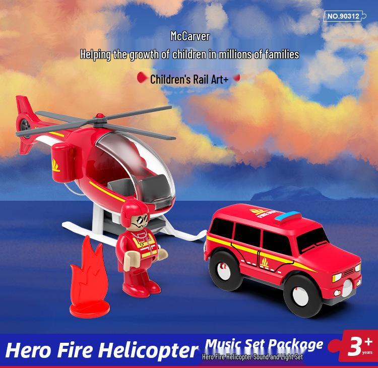 Sound & Light Track Car Police Station Fire Rescue Role-Play Toy for Kids