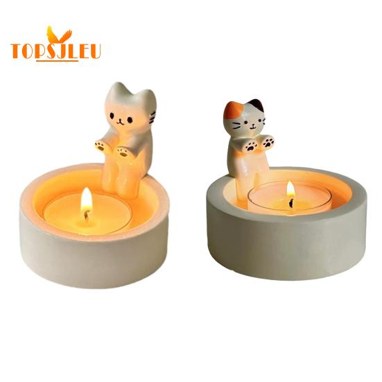 Svícen Rozkošný tvar zahřívacích tlapek pro kočky, Roztomilá kreslená nádoba na svíčku, pro domácí dekoraci