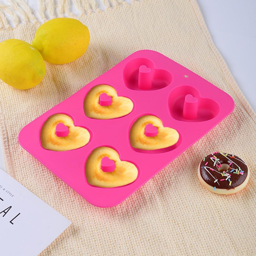 3PCS Silicone 6-Cavity Donut Baking Pan Soft Bread Mold Household Dessert Mold  Cake