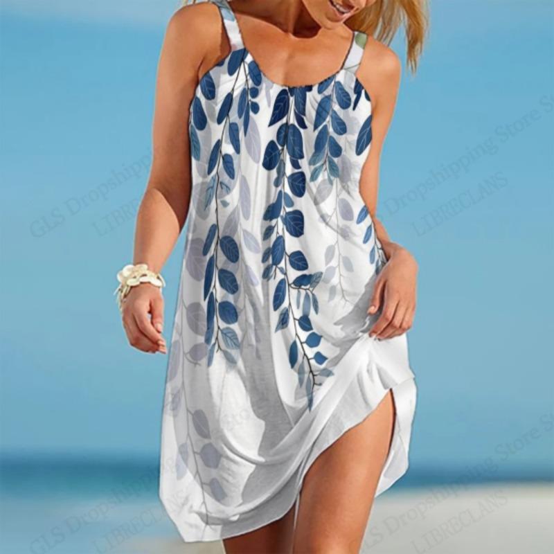Sleeveless Strap Dress Beach Elegant Summer Letter Love Flower 3d Print Dress Sexy Bohemian Floral Dress Party Evening Dresses