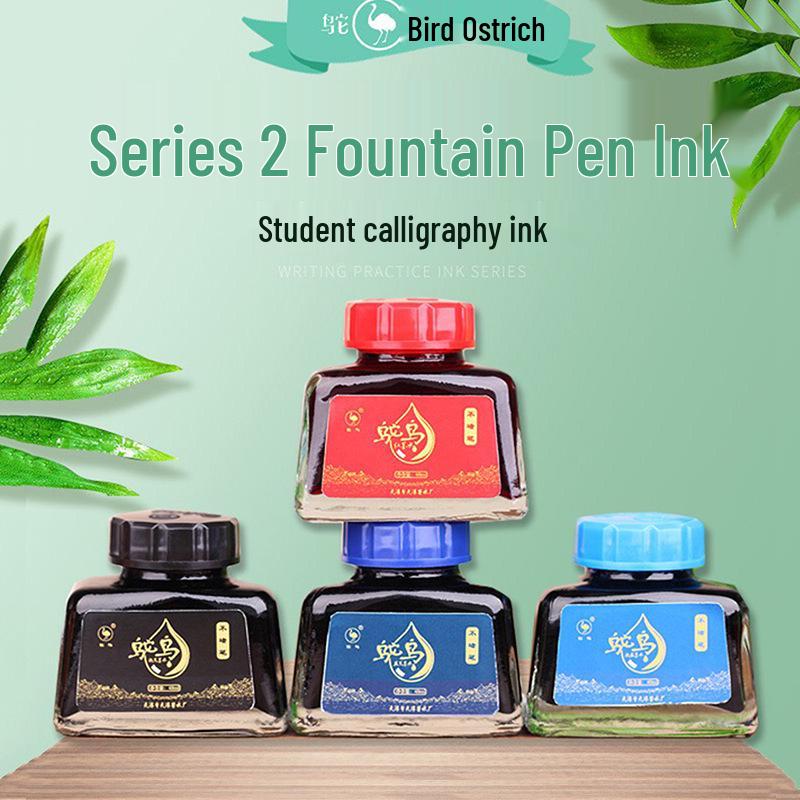 

Чернила для перьевых ручек Ostrich Ink, не засоряющие, чисто-синие, красные и сине-черные, для студентов и офиса чёрный