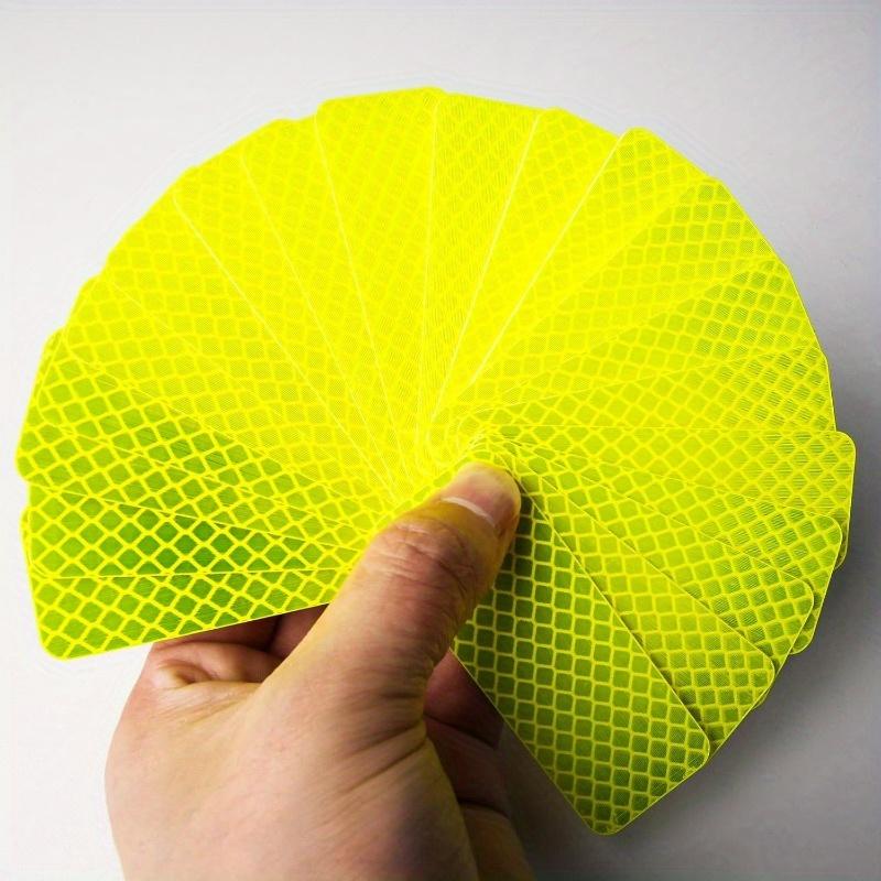 20PCS Ultra Bright Reflective Safety Sticker - Waterproof, Fluorescent Yellow-Green for Cars, Trucks, Bicycles and Motorcycles