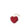 Bonaventura Mini Pouch with Chain, Shrink Leather (Heart) [Red], Coin Purse, European-Grade Genuine Leather, Gift, BCCT7-RD