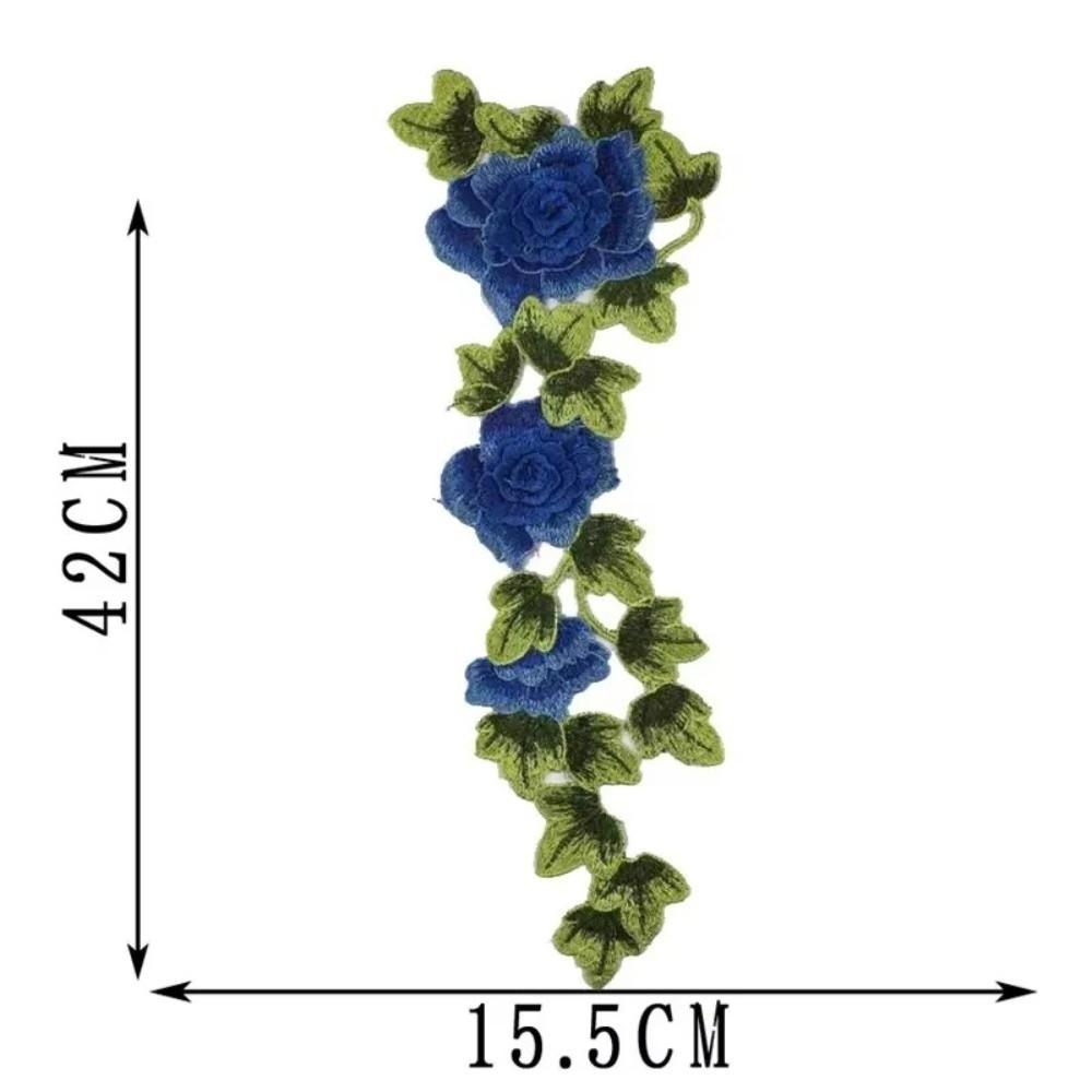 DIY Handmade Embroidery Floral Leaves Appliques Polyester Fiber Floral Patches Wedding Decoration