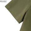 ZANZEA Womens Summer Casual Elegant Short Sleeve Dress