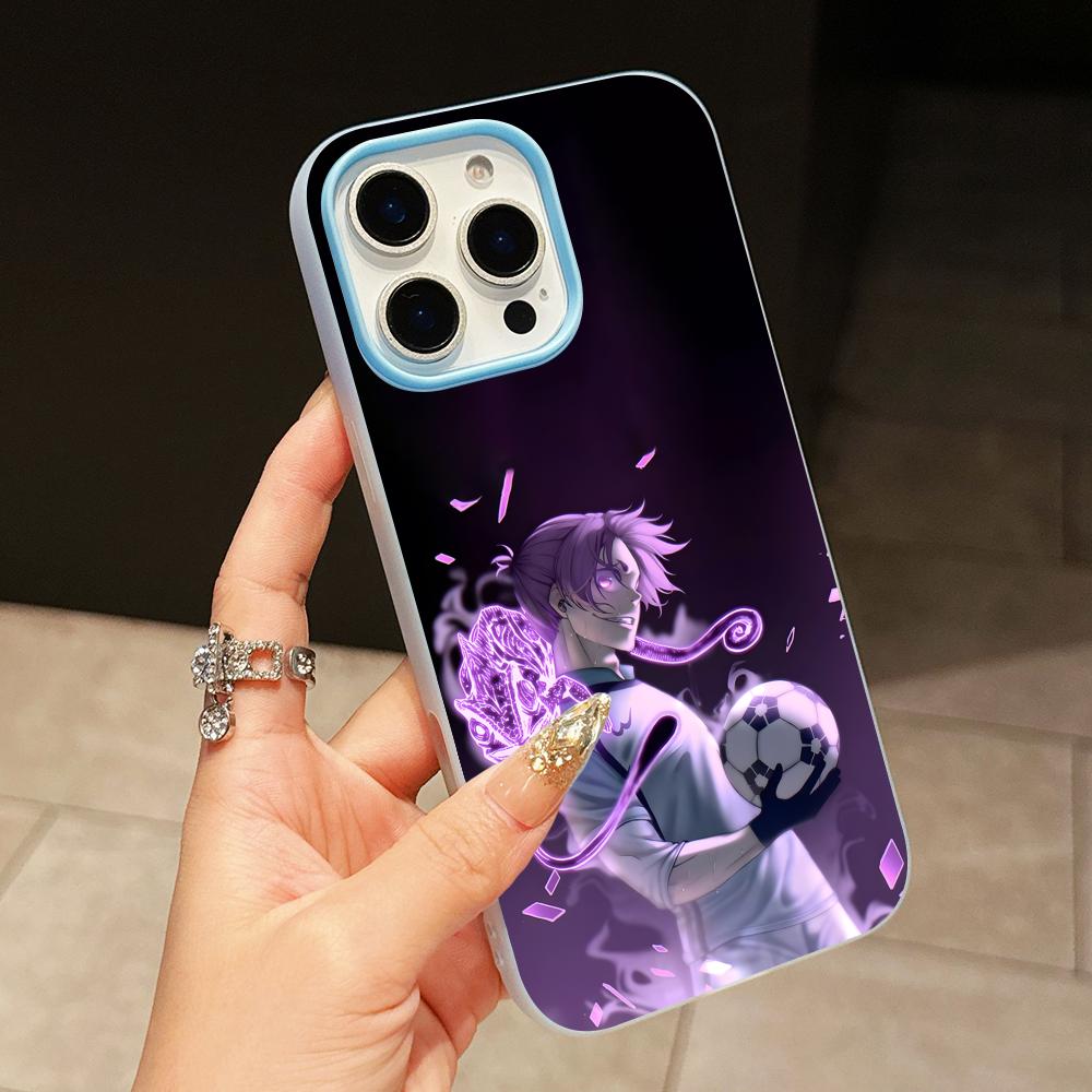 Blue Lock Reo Mikage Jelly Doppelschicht Hellblau Handyhülle für iPhone 17 16 15 14 13 12 11 Air Pro Max Plus Schutz