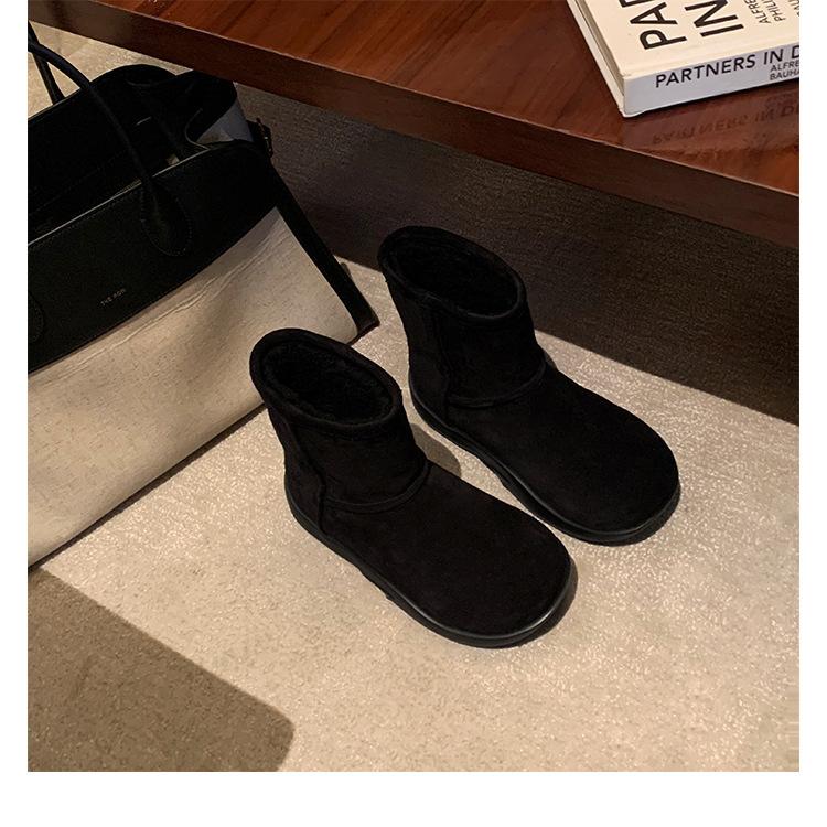 

Зимние ботинки из шерсти, утолщенной кожи, на толстой подошве, женские зимние бархатные теплые хлопковые ботинки, зимние ботинки, северо-восточные большие хлопковые ботинки 40