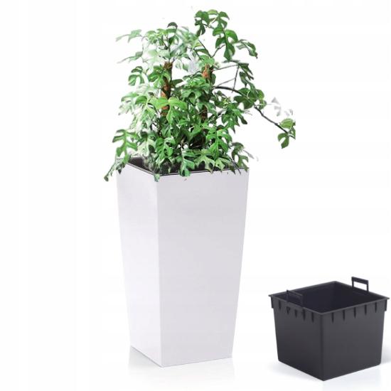 URBI DURS325 Tall Flowerpot with Insert | White