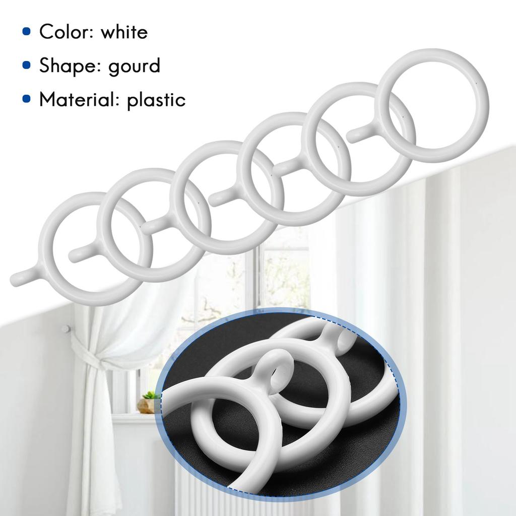 Good-20X White 25Mm Inner Plastic Curtain Rings