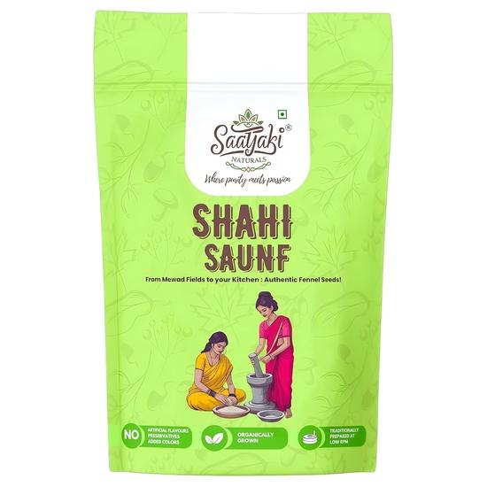 Saatyaki Naturals Organic Fennel Seeds -100gm | Pure & Natural Sabut Saunf/Moti Saunf/Moti Sonf | Refreshing & Aromatic Variyali/Sombu/Badishep 100GM