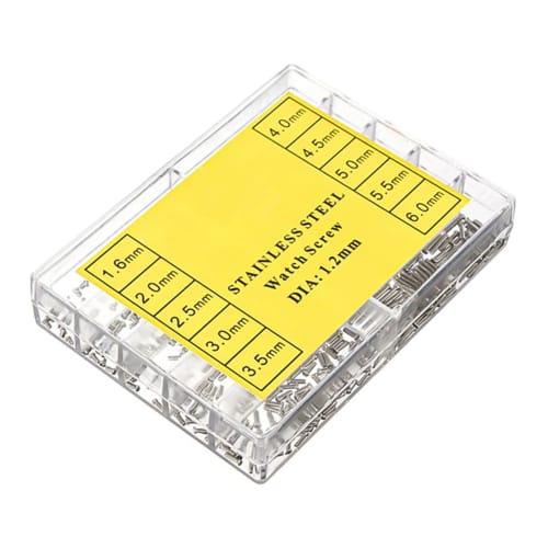 600pcs 1.2mm Stainless Steel Eyepieces Jewelry Watch Phillips Screw Assortment 1.6mm-6mm Watch Repair Parts