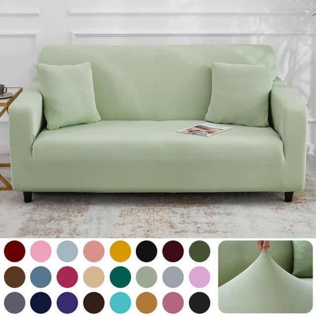 Solid Color Sofa Cover Stretch Milk Silk Fabric Couch Covers For Living Room Sectional Corner Sofa Slipcovers Chair Protector