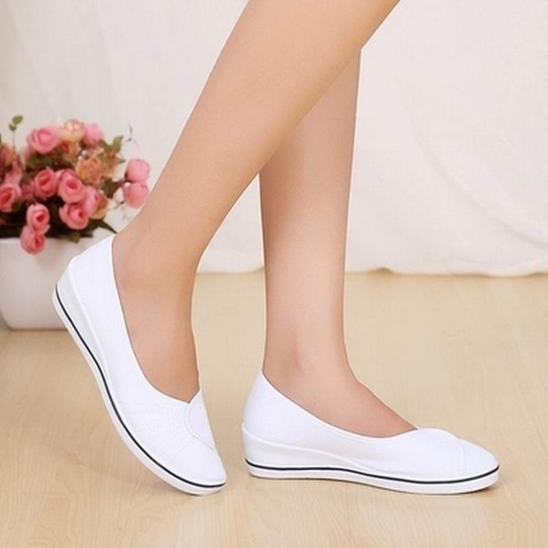 New Fashion 2018 Womens Shoes Single White Shoes Work Size3541 Shoes