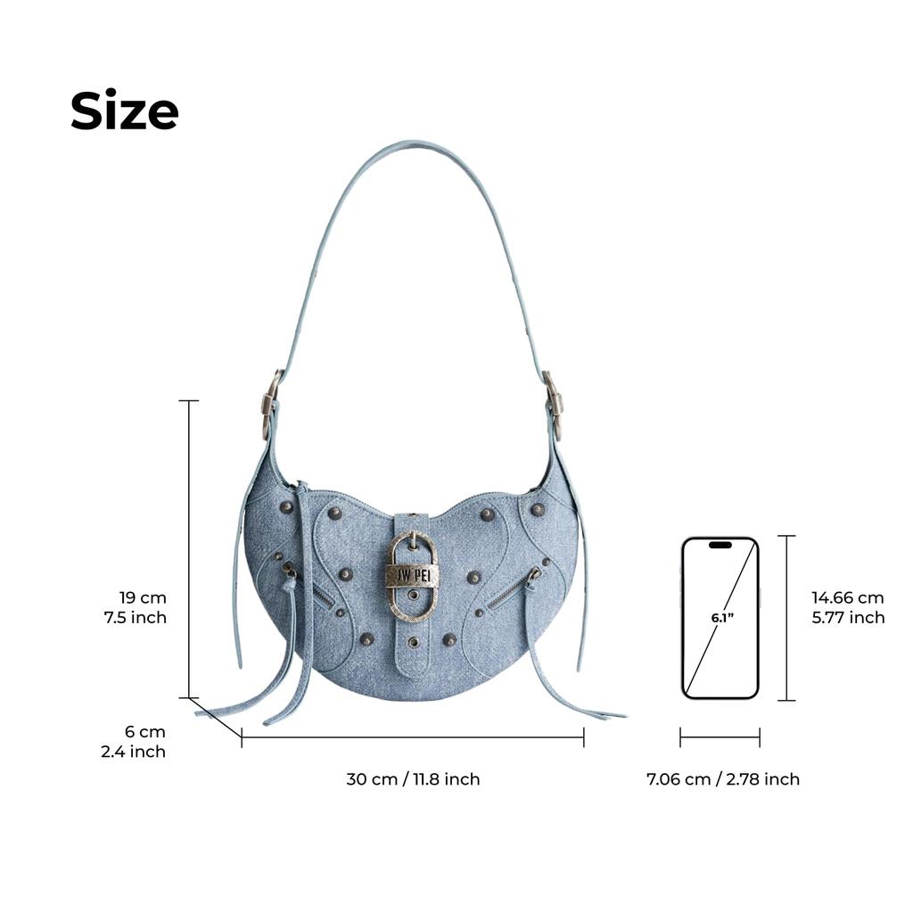 [JW PEI] Tessa Embossed Shoulder Bag - Denim Blue