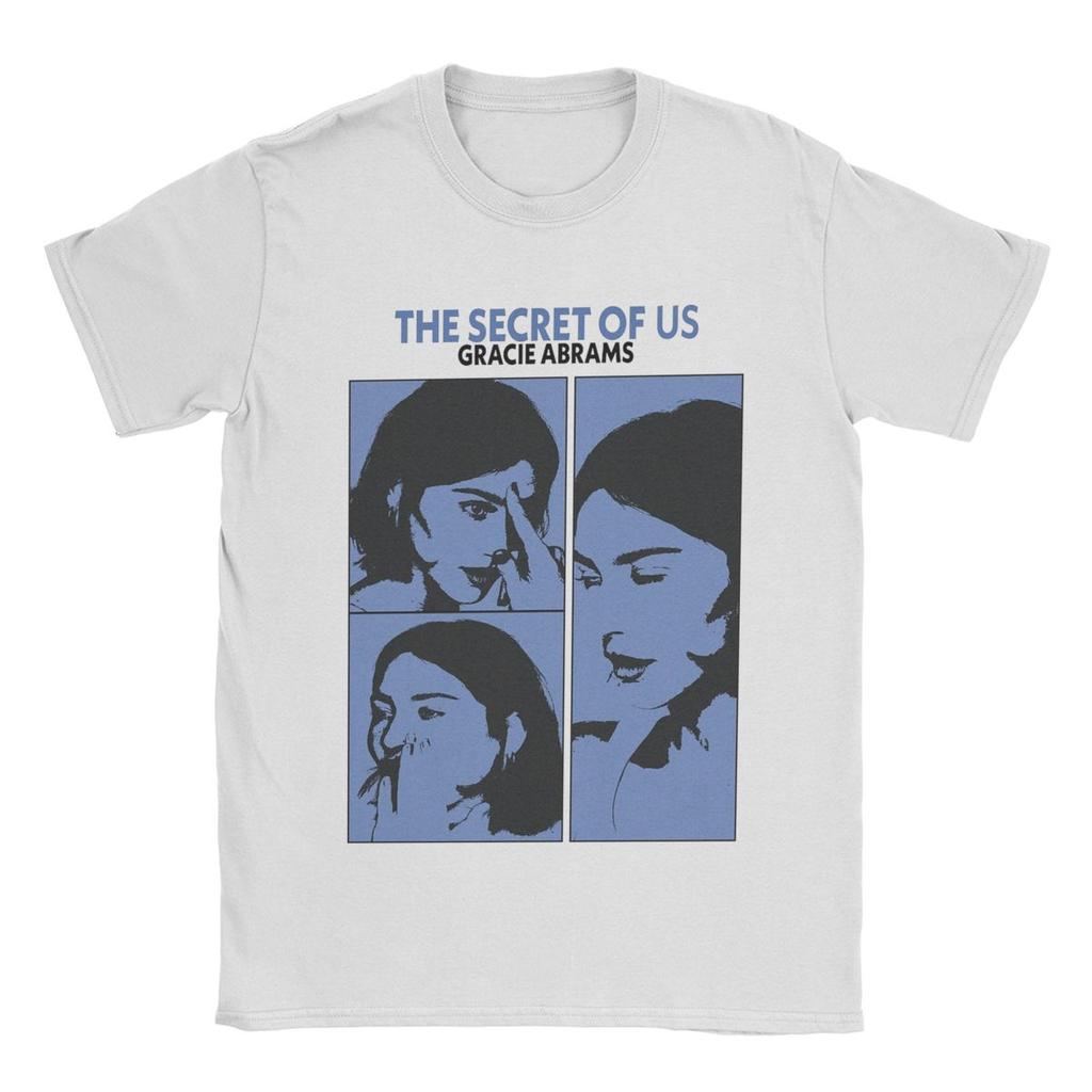 Gracie Abrams Red Star Cursive Lettering Logo T-Shirts for Men 100% Cotton Tees Short Sleeve T Shirts Gift Idea Clothing