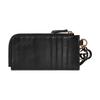 Gucci Double G Logo Charm Gold Hardware Smooth Leather Card Holder Women's Black