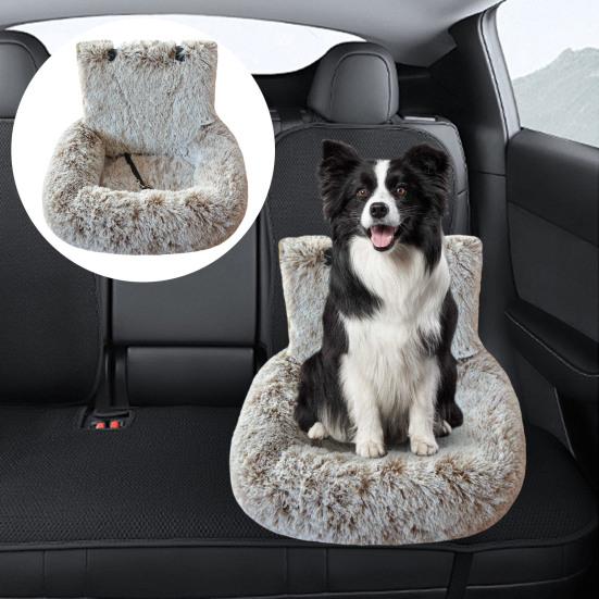 Dog Car Seat Soft Washable Pet Booster Car Seat with Safety Leash Plush Velvet Puppy Car Travel Carrier Bed for Small Medium Large Dogs