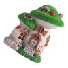Charm Mushroom House Solar Lighted Outdoor Statue Waterproof Resin Patios Garden Decoration Ornament For Night Gardens