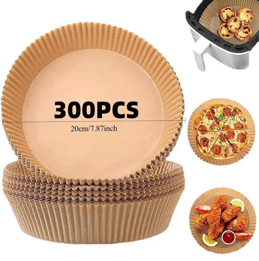 Air Fryer Paper Liners,Non-Stick Parchment Paper,Oil Resistant,Disposable Food Grade Free of Bleach Paper for  Air Fryer Baking