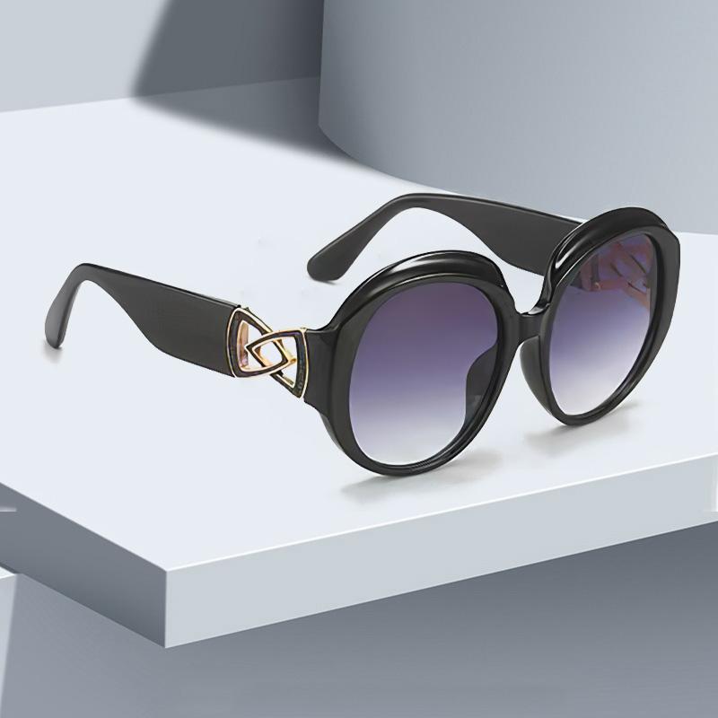 Vintage Sunglasses Women Fashionable Double Round Mirror Design Orange Gradient Chain Glasses Men Women Styles Glasses Women