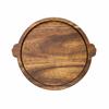 Round Acacia Wood Serving Tray Portable for Celebrations