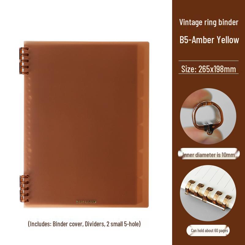 B5 Loose-Leaf Binder with DIY Plastic Coil Cover, Detachable A5/A4 Homemade Refillable Notebook